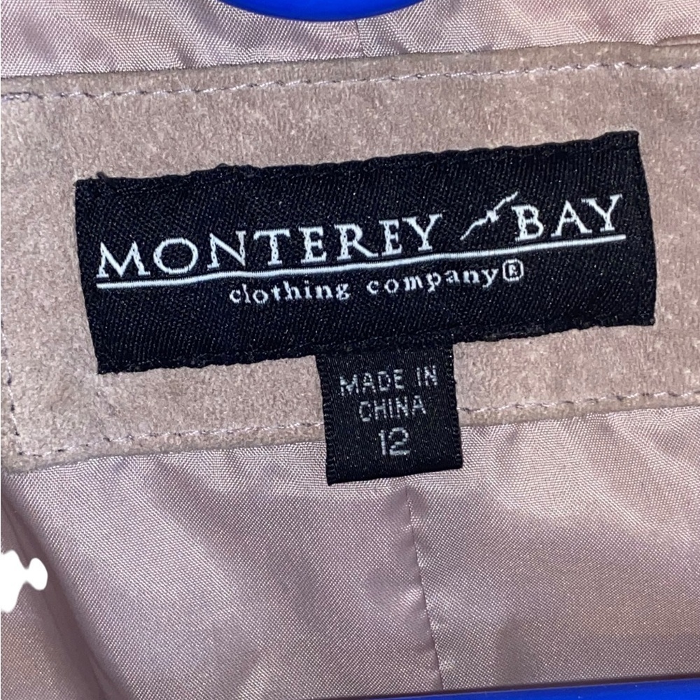 Vintage y2k Monterrey Bay dusty pink button up suede leather Blazer jacket Fall - Picture 8 of 16